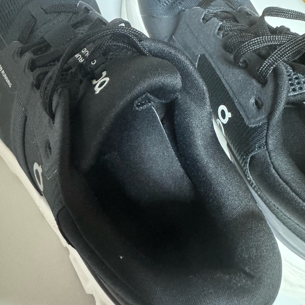 On Running Black and White Athletic Shoes